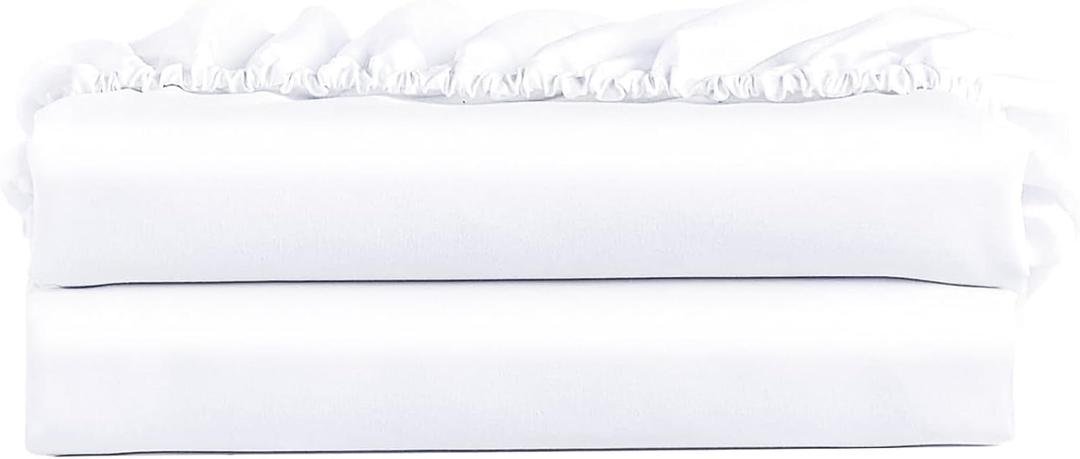 FreshCulture Twin XL Fitted Sheet Only 2 Pack - Hotel Quality Fitted Sheet - Ultra Soft & Breathable - Brushed Microfiber - Deep Pocket - Cooling Fitted Sheets for Twin XL Size Bed (White)