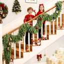 Christmas Garland Real Touch Cedar Garland Christmas Decorations 6 ft Soft and Lush Realistic Faux Pine Garlands for Mantle, Table, Stairs, Doorframe, Fireplace Indoor Outdoor Holiday Decorations