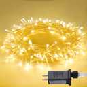 JMEXSUSS 100 LED String Lights Indoor Bedroom, 8 Modes Warm White Christmas Lights Plug in, 33ft Connectable Room Fairy Twinkle Light Outdoor for Mirror Room Home Garden Xmas Tree