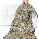 PAVILIA Blanket with Sleeves for Adult Women Men, Soft Warm Wearable Blanket Fleece Wrap Throw, Robe Blanket Gift