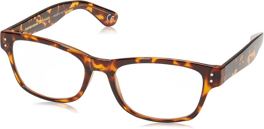 Foster Grant Conan Multifocus Reading Glasses (Shiny Tortoise/Transparent)