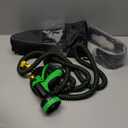 PowerFlow Garden Hose, NON-EXPANDABLE 25 Feet Premium Quality Stainless Steel Metal Water Hose with Durable Fabric Skin, Hose For Commercial, Residential Use, Bonus 10-way Spray Nozzle (25 Ft, Black)