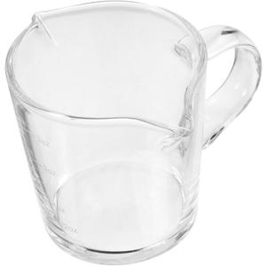 GLEAVI Elegant Double Spout Glass Milk Pitcher Espresso Cup for Coffee Bar Supplies for Latte Art and Creamer Lightweight Design with Comfortable Handle