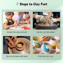 Olenyer Pottery Wheel for Kids: 6" Turntable 2-Way Rotation Mini Pottery Wheel, Removable Tray, Metal Frame, Christmas Gifts Pottery Kit for Beginners Teens Adults