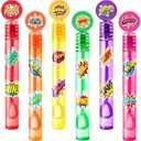Hero Party Favors for Kids – 24PCS POW BAM ZAP Mini Bubble Wands, Great for Birthday Supplies, Piñata Fillers, Goodie Bags & Classroom Rewards