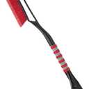 AstroAI 27" Snow Brush and Ice Scrapers for Car Windshield, Detachable Snow Scrapers with Ergonomic Foam Grip for Cars, Trucks, SUVs (Heavy Duty ABS, PVC Brush, Red) (Small)