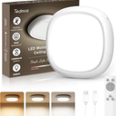 Waterproof Rechargeable Shower Light Indoor, 12000mAh Motion Sensor Wireless Ceiling Lights with Remote Over Head Battery Operated LED Closet Lighting