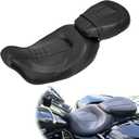 Motorcycle Seat Passenger Rider Two-up Pillion Fit for Harley Touring Street Glide Road Glide Road King Electra Glide 2009-up (Black Stitching)