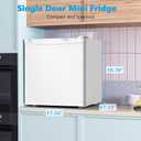 Electactic 1.7 Cu.ft Mini Fridge with Freezer, Compact Refrigerator, Single Reversible Door, Ultra Quiet, Energy Efficient for Office, Dorm, Bedroom, Apartment, White
