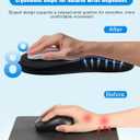 Ergonomic Mouse Pad with Wrist Rest, Slope Design Memory Foam Support, Smooth Lycra Surface, Non-Slip PU Base, Comfortable Mouse Mat for Office, Home, Computer Desk (Black)