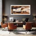 LEVERUP Large Abstract Canvas Wall Art Brown and Gold Wall Printings Pictures Modern Wall Decor for Bedroom Office Hotel 29×58 Inch Ready to Hang