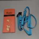 Reflective Dog Collar with Safety Locking Buckle, Adjustable Soft Breathable Nylon Collars for Dogs(Collar+Leash L Sky Blue) (Large (Width 1"))