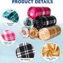 ZYFZCYBL Fleece Blanket Bulk Pack of 6 Cozy Fleece Throw Blankets 50x60 Warm Soft Lightweight Breathable Pet-Friendly for Bed Sofa Camping Wedding GiftsMultiple Print (Plaid)