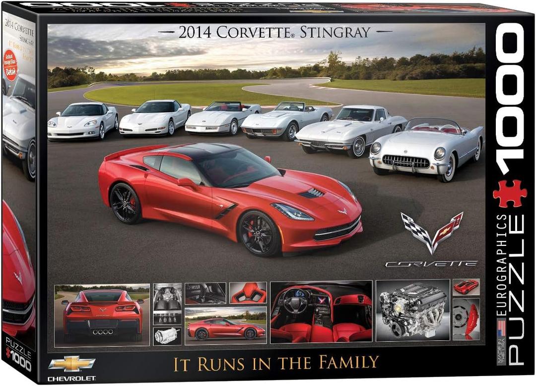 EuroGraphics 2014 Corvette Singray: It Runs in the Family Jigsaw Puzzle (1000-Piece)