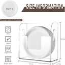 Acrylic Paper Plate Dispenser Wall Mounted, Paper Plate Organizer in Cabinet, Disposable Plate Storage Holder for Kitchen Countertop or Outdoor Picnics Party, Provide Adhesive Strip & Mounting Screws