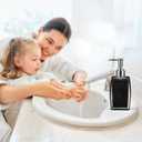 Black Soap Dispenser with Refillable Plastic Pump for Bathroom Sink or Kitchen Counter, Ideal for Hand Soap, Liquid Soap, Dish Soap, or Lotion Use