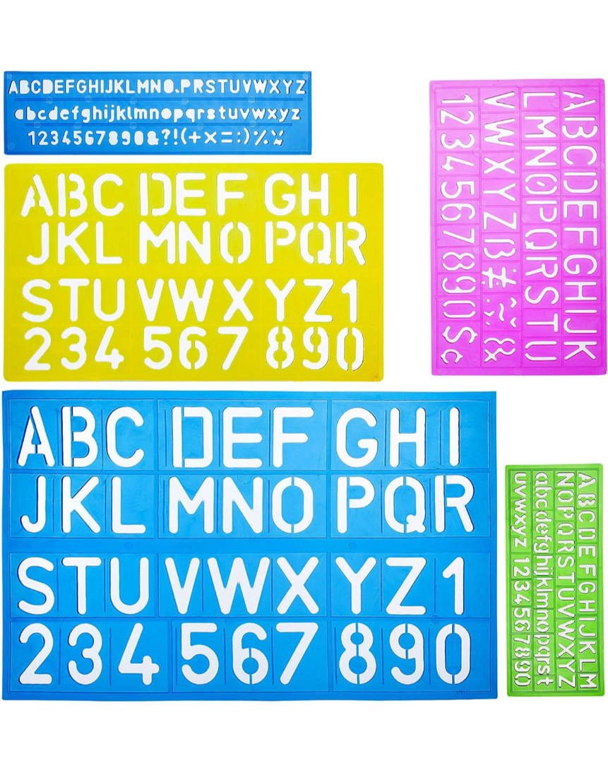 Mr. Pen Letters and Numbers Alphabet Templates, Letter Stencils, Pack of 5