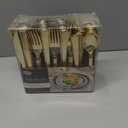 Plastic Cutlery Silverware Extra Heavyweight Disposable Flatware, Full Size Cutlery Combo, Gold Pebbled, 80 Forks, 40 Spoons, 40 Knifes, Value Pack 160 Count