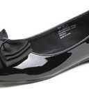 Feversole Women's Round Toe Cute Bow Trim Ballet Flats (7.5)