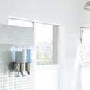 simplehuman Wall Mount Pumps, Triple 15 fl. oz. Shampoo & Soap Dispenser, Stainless Steel
