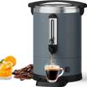 Garvee 14 L/100 Cups Coffee Urn-3.8 gal Double Wall Commerical Coffee Maker for Buffet Catering Wedding Gathering,Large Capacity Hot Coffee Dispenser,Stainless Steel Hot Water Urn-Grey