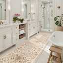 OJIA Runners for Hallways Kitchen Runner Rug Non Slip 2'6"x10', Long Washable Rugs with Rubber Backing Boho Soft Low Pile Floral Carpet Runner for Laundry Bedroom Bathroom Fall Home Decor (Beige Brown)