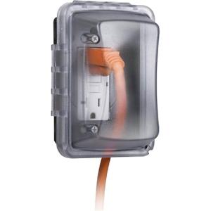 TayMac MM410C Single Horizontal/Vertical Mount 1-Gang Weatherproof In-Use Electrical Outlet Cover for Home Improvement, 2.75 in, Clear