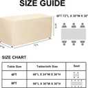 PLOYMONO Fitted Tablecloth, 2 Pack Table Clothes for 6 FT Rectangle Table, (72x30 Inch) Polyester Fabric Cover for Trade Craft Show, Buffet, Banquet, Wedding (Beige)