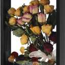 Wooden Dried Flower Frame, Floating Wood Shadow Box Frame for Pressed Flowers Double Acrylic Picture Frame Tabletop DIY Gifts for Family Friends Rectangle Black 810 inches (FRAME ONLY)