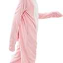 Unisex Adult Animal Onesie Pajamas Slim Fit Halloween Costume One Piece Sleepwear Homewear Cosplay Suit (Large, Pink Shark)