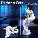 3D Printed Dragon - 24 inch Large Pearly Sheen Articulated Dragon Fidget Toy, 3D Printed Gift for Birthday, Figurine Decor(Glow Rainbow)