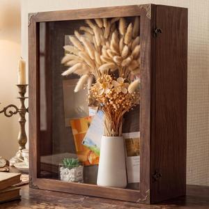 Cinnvoice 4.7" Extra Deep Shadow Box Frame Display Case, Russet, 16x20 Inch