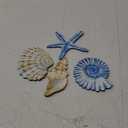 Yookeer 4 Pcs Beach Wall Decor Seashell Starfish Bathroom Decor Rustic Ocean Coastal Summer Themed Wall Art Gifts for Living Room Bathroom Bedroom(Small)