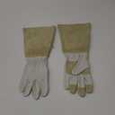 HANDLANDY Pruning Gloves Long for Men & Women, Pigskin Leather Rose Gardening Gloves- Breathable & Durability Gauntlet Glove (Small, Beige) (Small (Pack of 1))