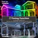 FBZ 300FT Permanent Outdoor RGB Lights - IP67 Waterproof with Smart App Control Remote,DIY Scene Modes, Music Synchronization,Eaves Lights for Garden Decor,Deck,Christmas