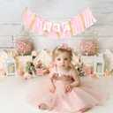 Twinkle Twinkle Little Star High Chair Banner - Twinkle Little Star First Birthday Decorations, Gold Glitter Gender Reveal Garland, Pink And Gold Party Decorations, Bow Theme Party Supplies