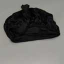 YFONG 100% 22 Momme Mulberry Silk Bonnet for Sleeping Women, Larger Double Layer Silk Hair Wrap for Curly Short Long Hair, Non-Slip Sleep Cap Turban with Elastic Tie Band for Hair Care, Black