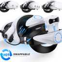 Battery Head Strap for Meta Quest 3/Quest 3s/Quest 2, VR Headset Strap with Soft Padding, Double Adjustment Dials Enhanced Comfort, Extra 3-4Hrs Playing Time