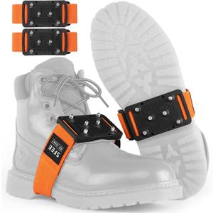 Sfee Ice Cleats Crampons, Easily Rotate Ice Grippers Ice Cleats for Shoes and Boots with Tungsten Studs Shoe Spikes