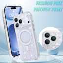 Bonoma for iPhone 17 Pro Case 2025 Sparkly Glitter Bling Back, Magnetic Support for MagSafe Shockproof, Crystal and Clear High-Duty Protection for Girls Women-Sparkly Glitter