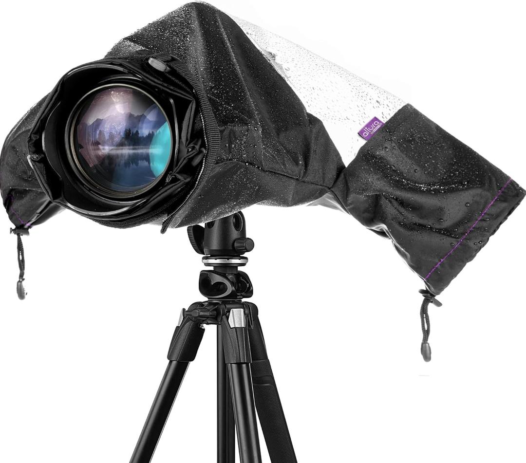 Altura Photo Camera Rain Cover - Professional Waterproof Lens Jacket Covers with Dual Hand Sleeves and Full-Length Zipper - Weather Protector for Canon Nikon Sony Fujifilm DSLR & Mirrorless Cameras