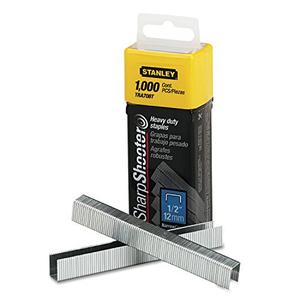 Stanley Sharpshooter 1/2 Inch Leg Length Staples, Steel, 1000/Box (TRA708T), Silver, 5.1" x 1.3" x 1.8"