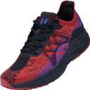 Mens Walking Sneakers-Slip on Sports Fashion Casual Running Shoes Lightweight Breathable Flying Knitting Lace Up Mesh Tennis Gym Athletic (9, Black/Red)