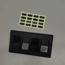 Leisure LED Modern Quadruple SPST On-Off Switch with Bezel, 12-Volt, for RV, Trailer, Camper, with Label Sticker (Black)