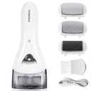 Electric Foot Callus Remover, Rechargeable Portable Electronic Foot File Pedicure Tools, Electric Callus Remover Kit, Professional Pedi Feet Care Perfect for Dead, Hard Cracked Dry Skin Ideal Gift (001-white)