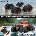 WayEee Amphibious Remote Control Car All Terrain RC Monster Truck Toys/Red | waterproof 4X4 monster truck off-road vehicles 2.4GHz remote control 1/18 Scale rc car toy for kids 6+ boys girls gifts