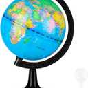 Wizdar 5.5" World Globe for Kids Learning, Educational Rotating World Map Globes Mini Size Decorative Earth Children Globe for Classroom Geography Teaching, Desk and Office Decoration-5.5 inch