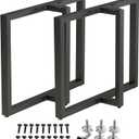 HOMEKAYT Metal Table Legs 28x 35 Heavy Duty T-Shape Desk Legs Industrial Furniture Legs for Dinning Table, Computer Table, Office Table (2Pcs)-Black