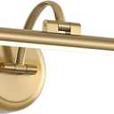 Modern Dimmable Picture Lights for Wall 15.75 Inch Hard-Wired LED Picture Frame Lights for Paintings Gallery Light with Adjustable Swing Arm Display Lights For Artwork, 7W, 2700K, Warm White - Brass