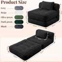 Folding Sofa Bed, Convertible Sleeper Chair with Pillow Foldable Mattress with Back Support, Portable Fold Out Chair Bed Comfy Floor Couch Lounge for Living Room Bedroom Apartment Single